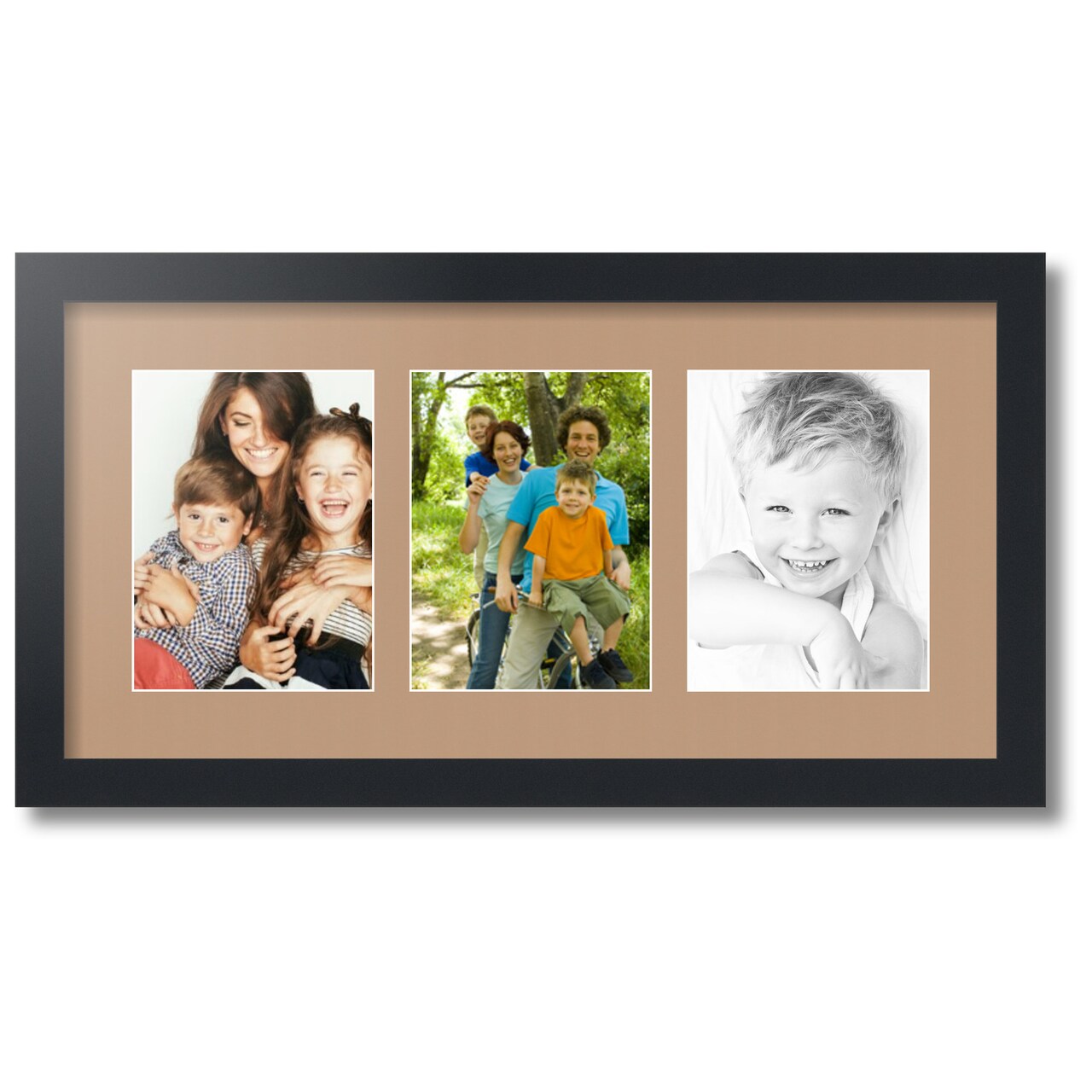ArtToFrames Collage Photo Picture Frame with 3 - 6x8 inch Openings, Framed in Black with Over 62 Mat Color Options and Plexi Glass (CSM-3926-782)